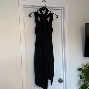 Black bodycon strappy dress